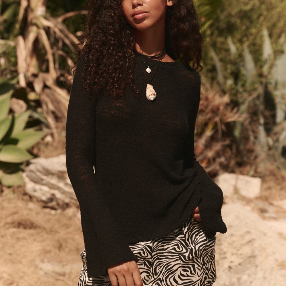 Nigel Preston for Free People satin safari pleated zebra skirt